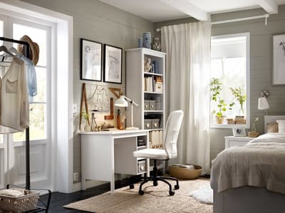 A blended bedroom and home office space - IKEA