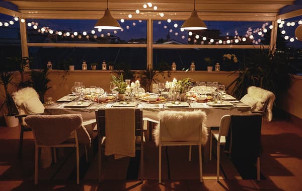 A cosy setting for a dinner party.