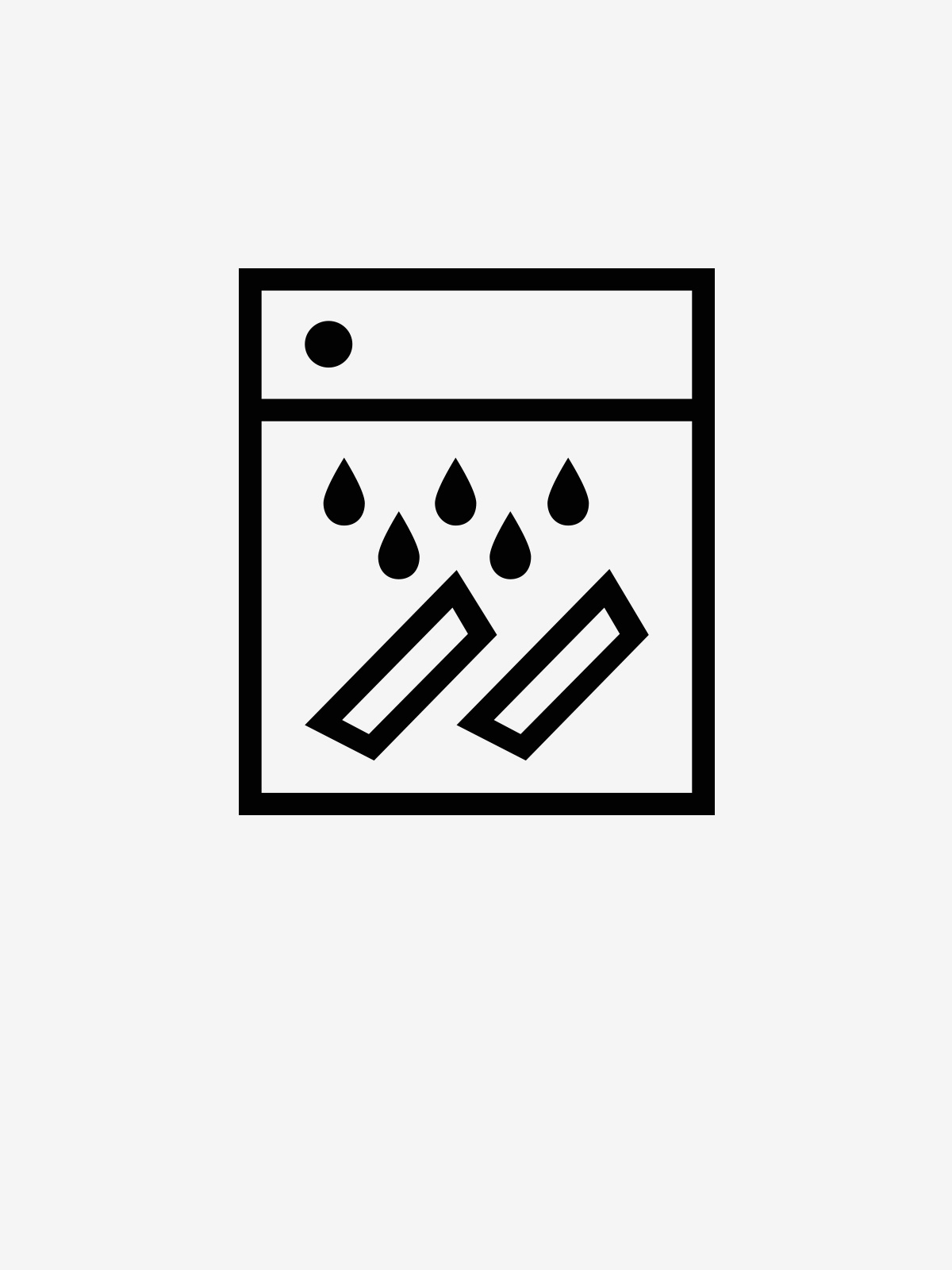 A dishwasher-safe symbol in black