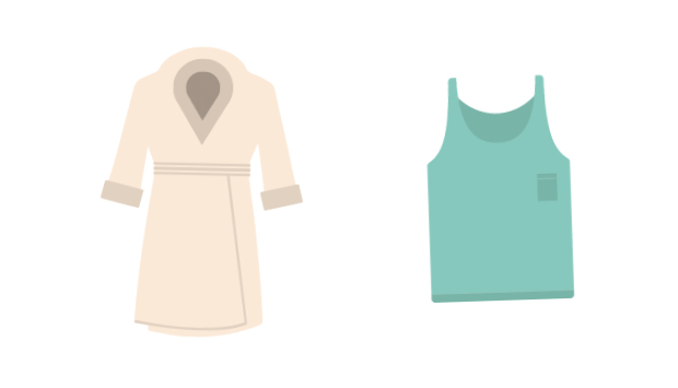 A dressing gown and vest.