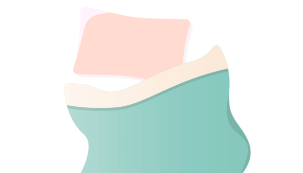 A duvet and pillow move gently up and down.
