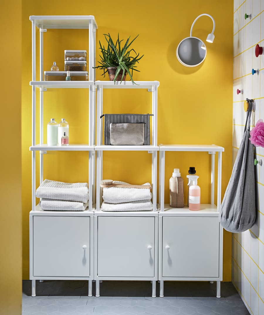 How to organize a small bathroom for two - IKEA US