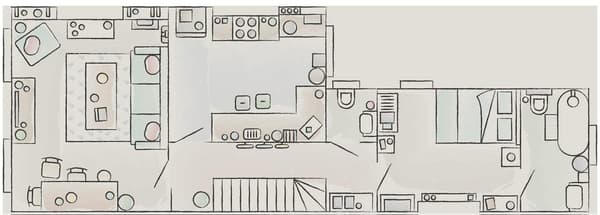 A floorplan of a home.