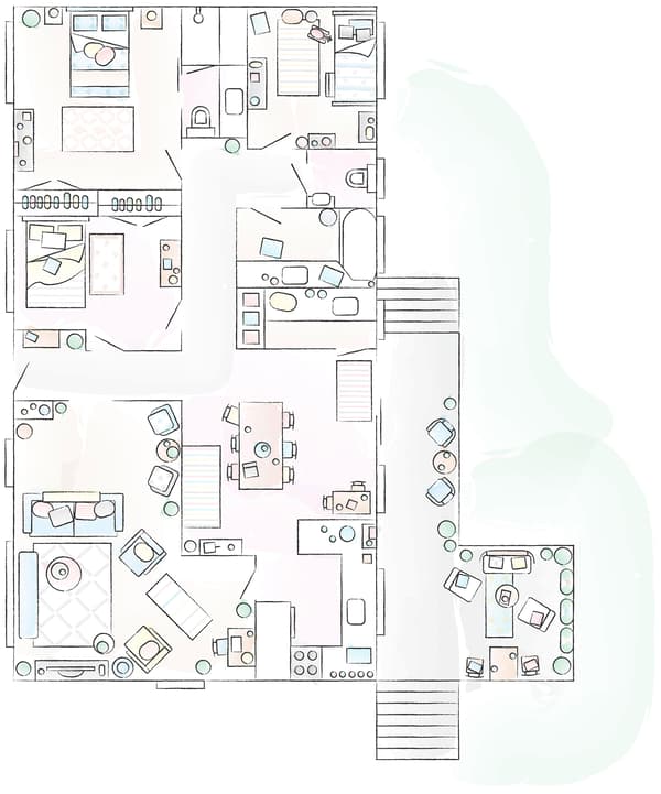 A floorplan of Abeer’s home.