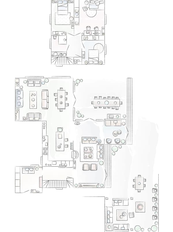 A floorplan of Anita and Stig’s home.