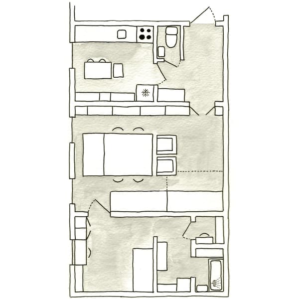 A floorplan of Carola’s home.