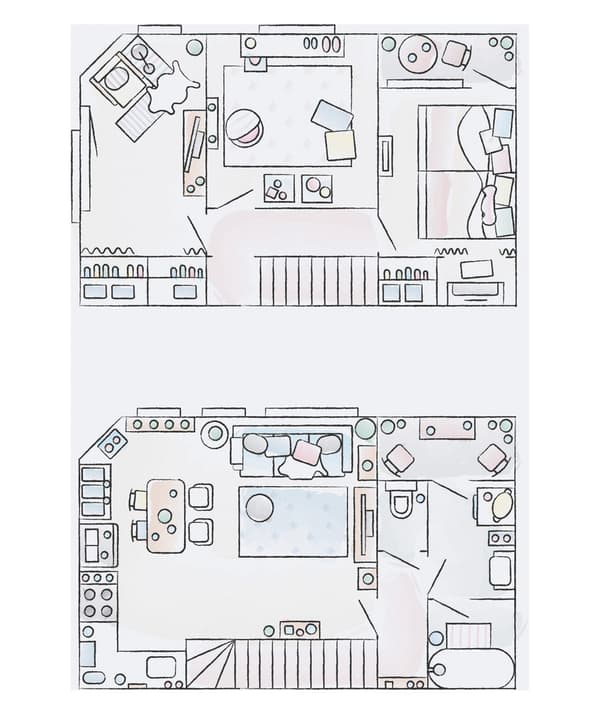 A floorplan of Hiromi and Shunsuke’s home.