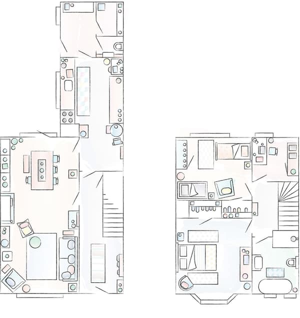 A floorplan of Ilaria and Alberto’s home.