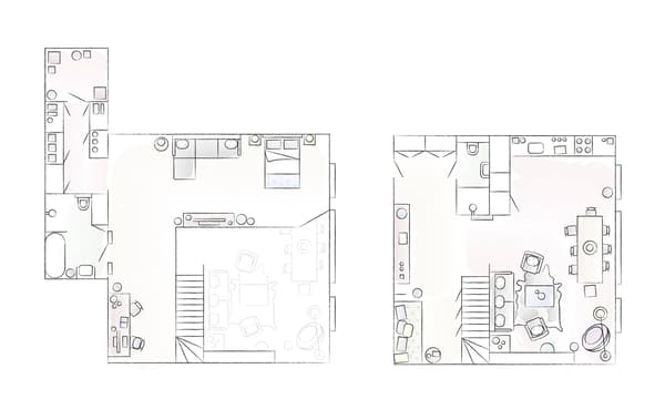 A floorplan of Jules’ home.