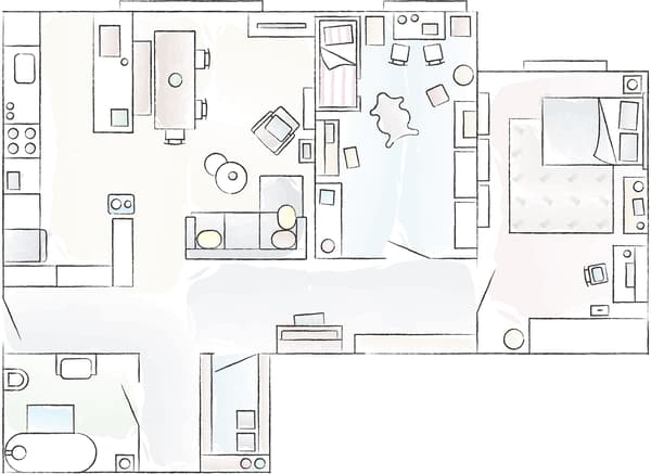 A floorplan of Lilly’s home.