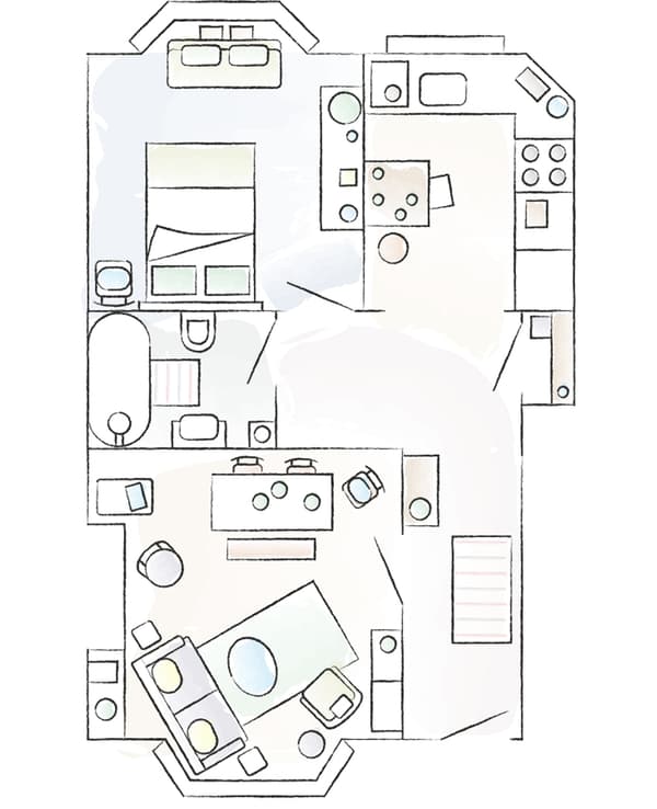 A floorplan of Melia’s home