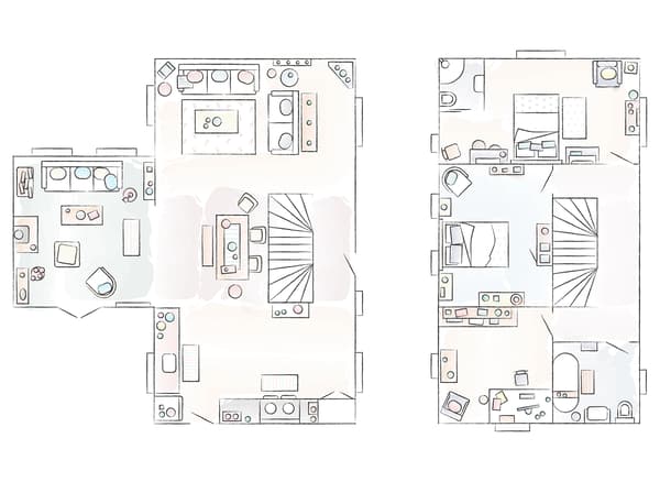 A floorplan of Natalie and Dug’s home.