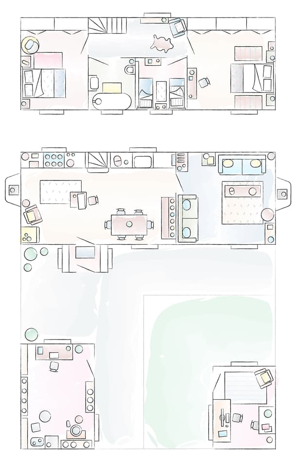 A floorplan of Rebecca and Andrew’s home.