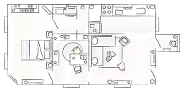 A floorplan of Stéphanie and Patricia’s apartment.