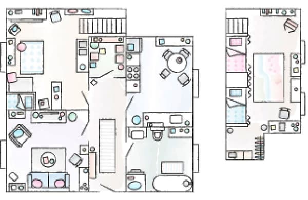 A floorplan of Sylke’s 72 square metre home.