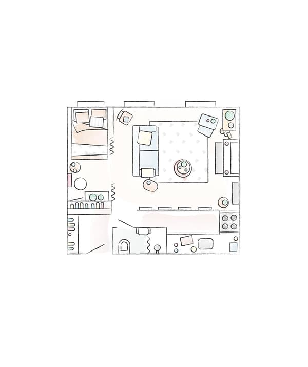 A floorplan of Yvet’s home.