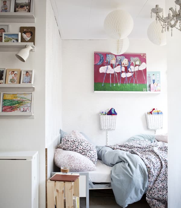 A fold-down bed in the living room.