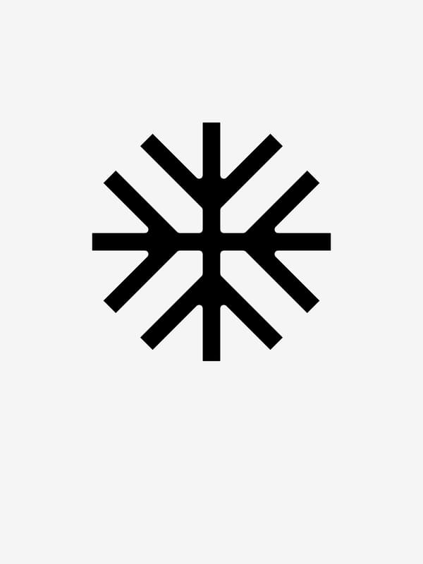 A freezer-safe symbol in black