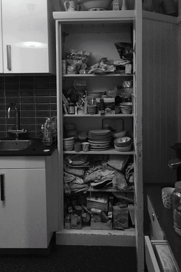 A gif of Annemarie’s kitchen cupboards.