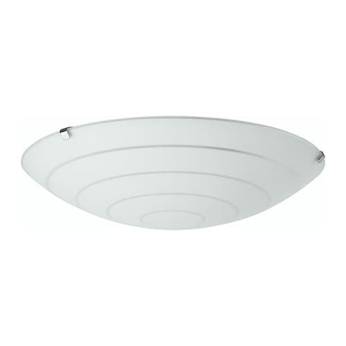 A glass ceiling lamp against a white background