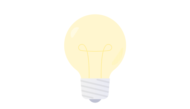 A glowing light bulb.