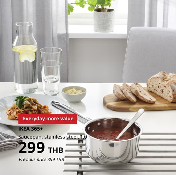 A good-to-have-for-a-lot saucepan. In this you can heat food, melt butter, cook porridge and prepare both soups and sauces. Flexible, simple to clean and easy to like – day after day.