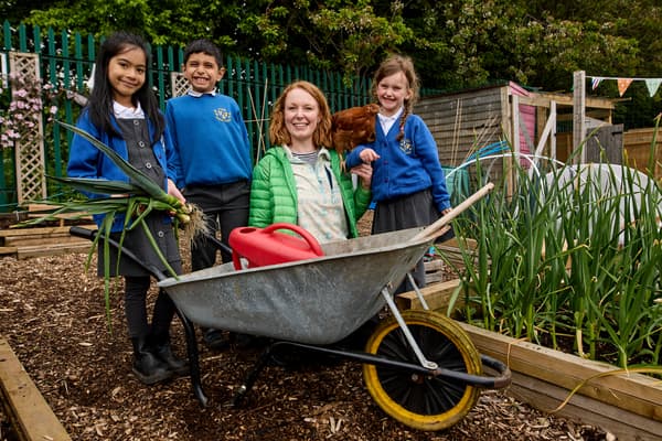 A group of students from Fixby Junior Infant School in Huddersfield