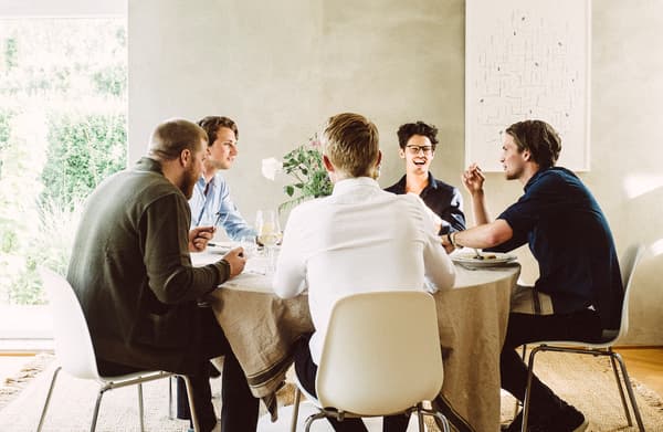 A group of young Swedes cooking together as part of a food club.