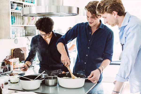 A group of young Swedes enjoying a matlag or food club.