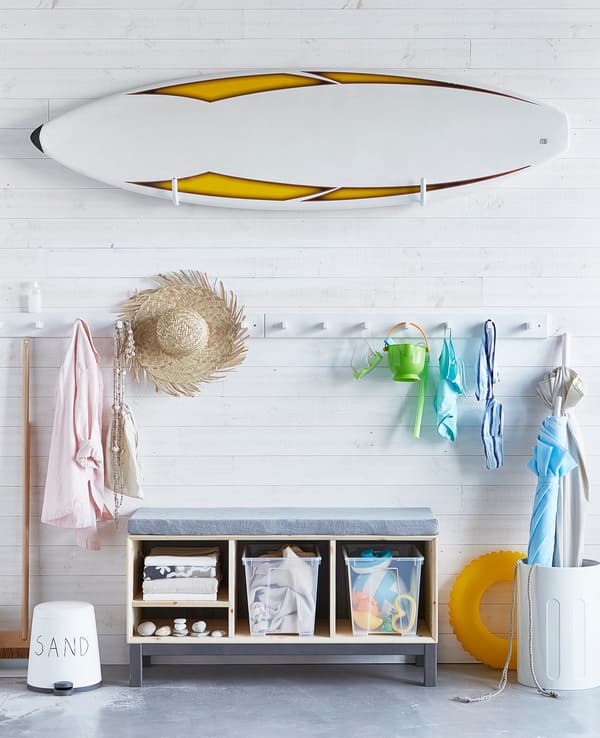 A hallway with a bench and plenty of storage would be ideal for you.