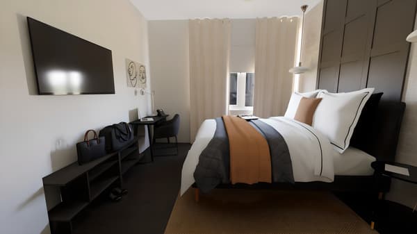 A hotel room that screams comfort
