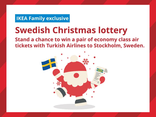 A IKEA Singapore Swedish Christmas lottery 2026 key visuals.