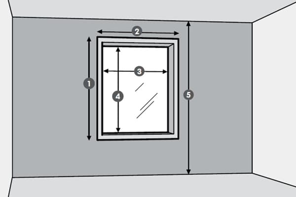 A image showing how to measure the window for curtain rails, curtain rods or blinds