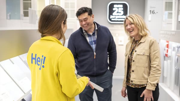 A kitchen planning appointment taking place.