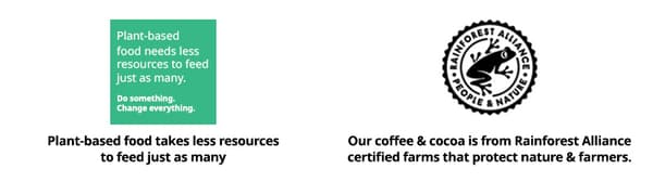 A legend explaining the following communication on the IKEA Singapore Swedish Restaurant page. First, a green round tag with white text that reads 