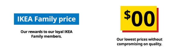 A legend explaining the following communication on the IKEA Singapore Swedish Restaurant page. First, a blue tag with white text that reads 
