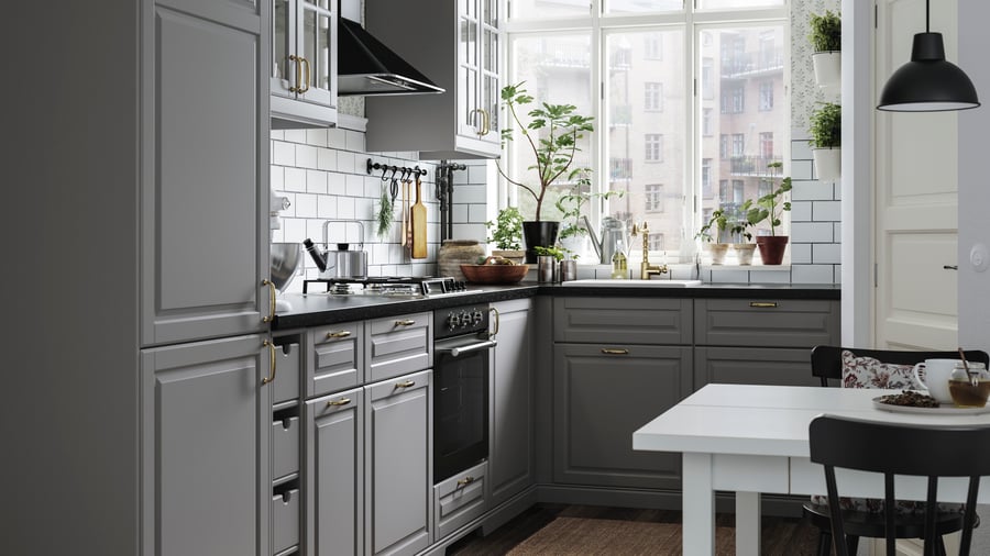 Rustic, lightgrey LERHYTTAN kitchen IKEA Ireland