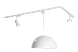 A lighting track against a white background.