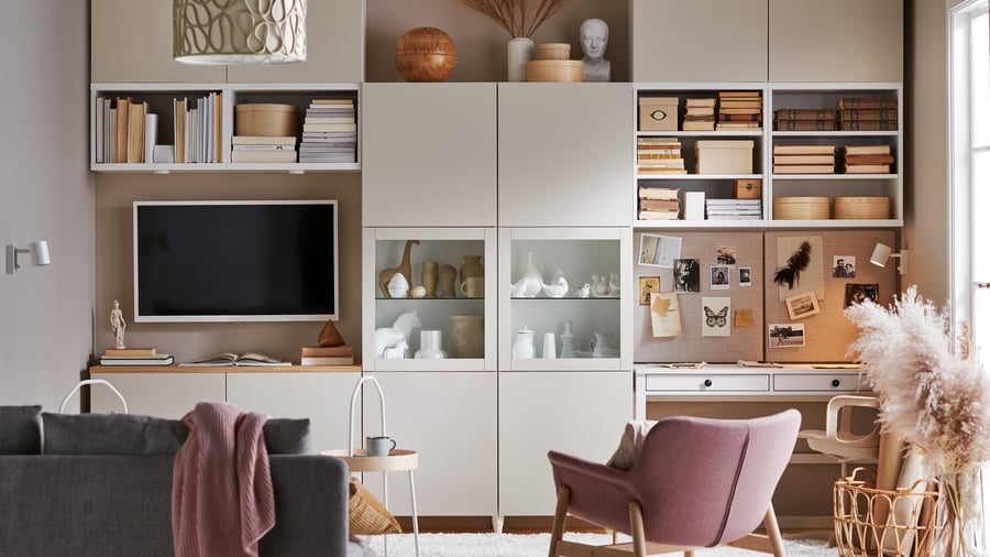 Create a multipurpose wall in your living room IKEA