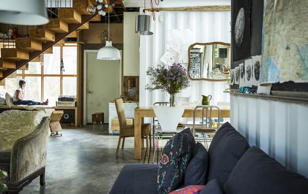 A living room with an IKEA sofa.