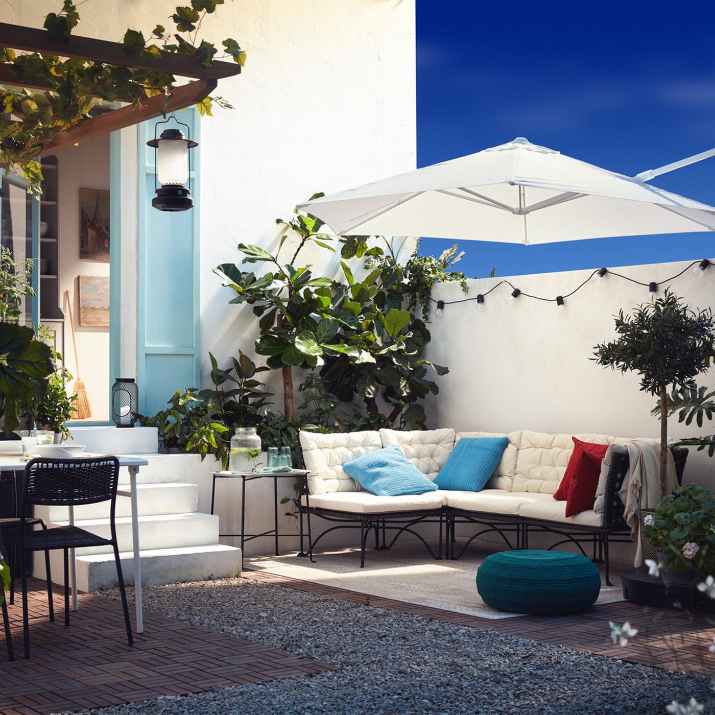 A lush patio for inviting friends over