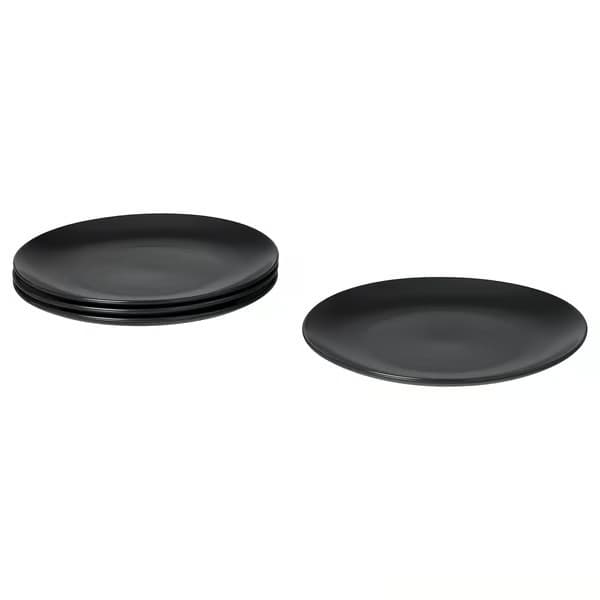 A matt dark grey FÄRGKLAR plate in the NA
