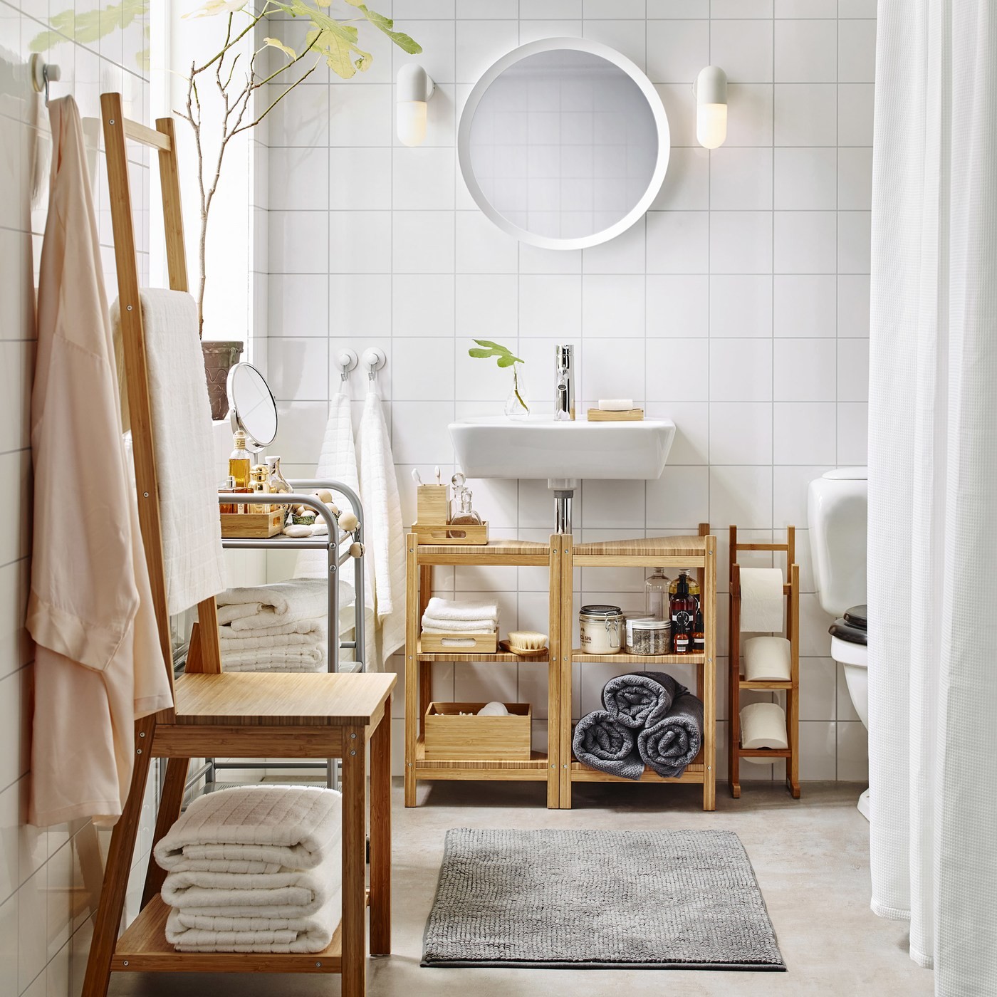 Bamboo bathroom storage for zen mornings - IKEA UK