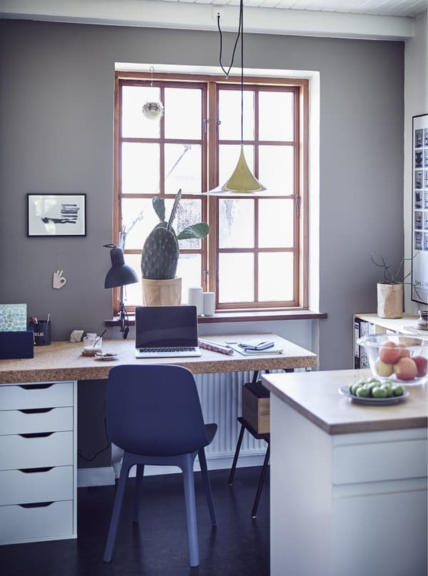 A minimal home office.