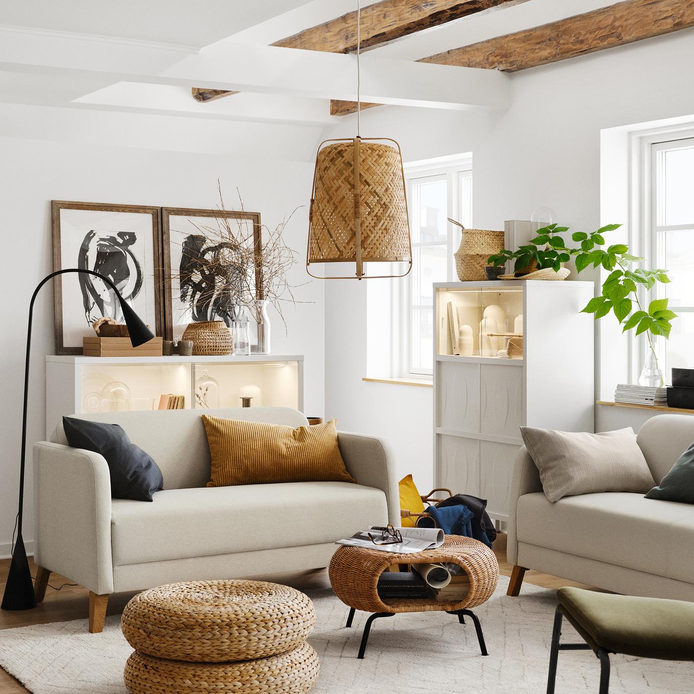 A modern coastal living room under ₱25,000 with LINANÄS sofa, KALKNÄS storage and more.