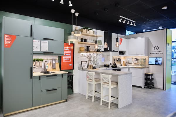 A modern kitchen/dining setup