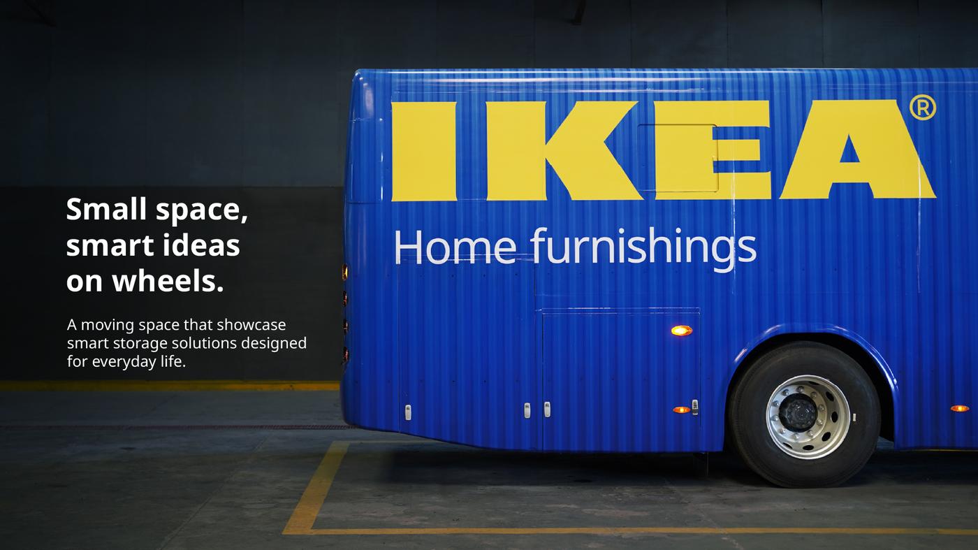 A moving space that showcase smart storage solutions designed for everyday life.