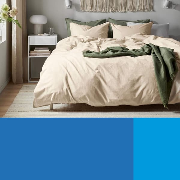 A natural ÄNGSLILJA duvet cover and 2 pillowcases