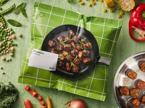 A packet of frozen meatballs