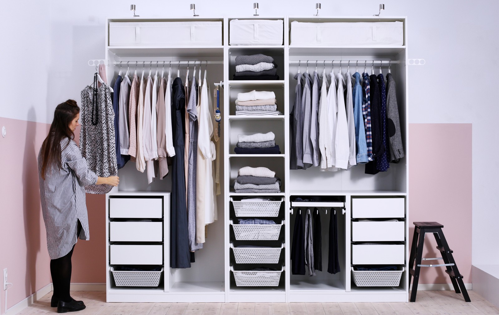 An organised wardrobe for the couple - IKEA UK